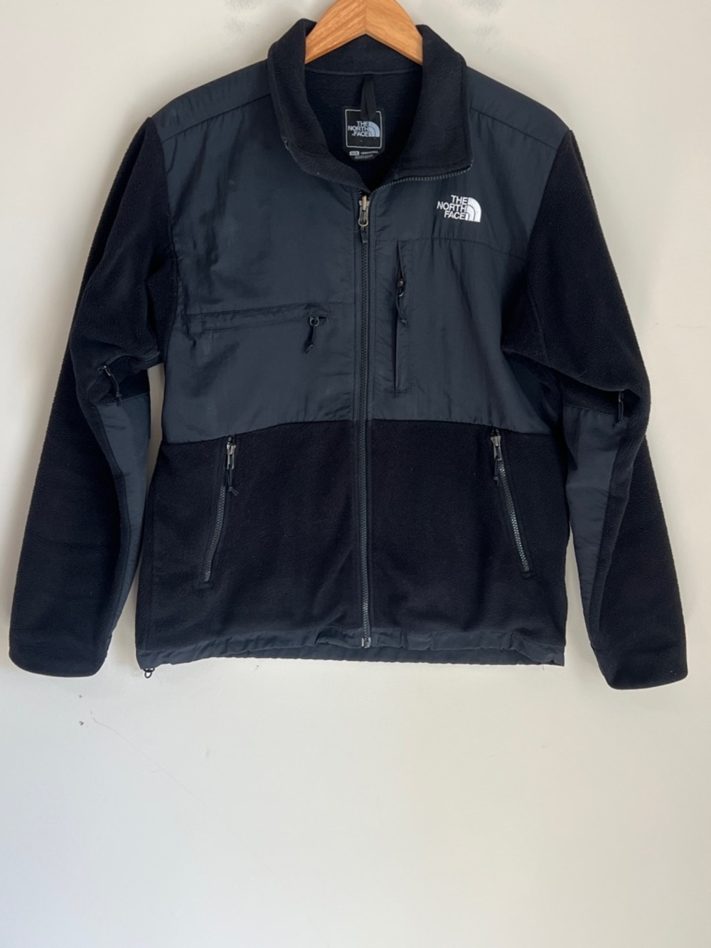 The North Face Denali Retro Full Zip Fleece Jacket Black Polartec Mens Medium